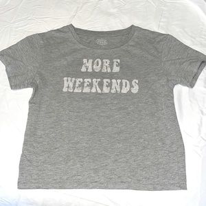 Gray short top! Not exactly a crop top, but it is cropped